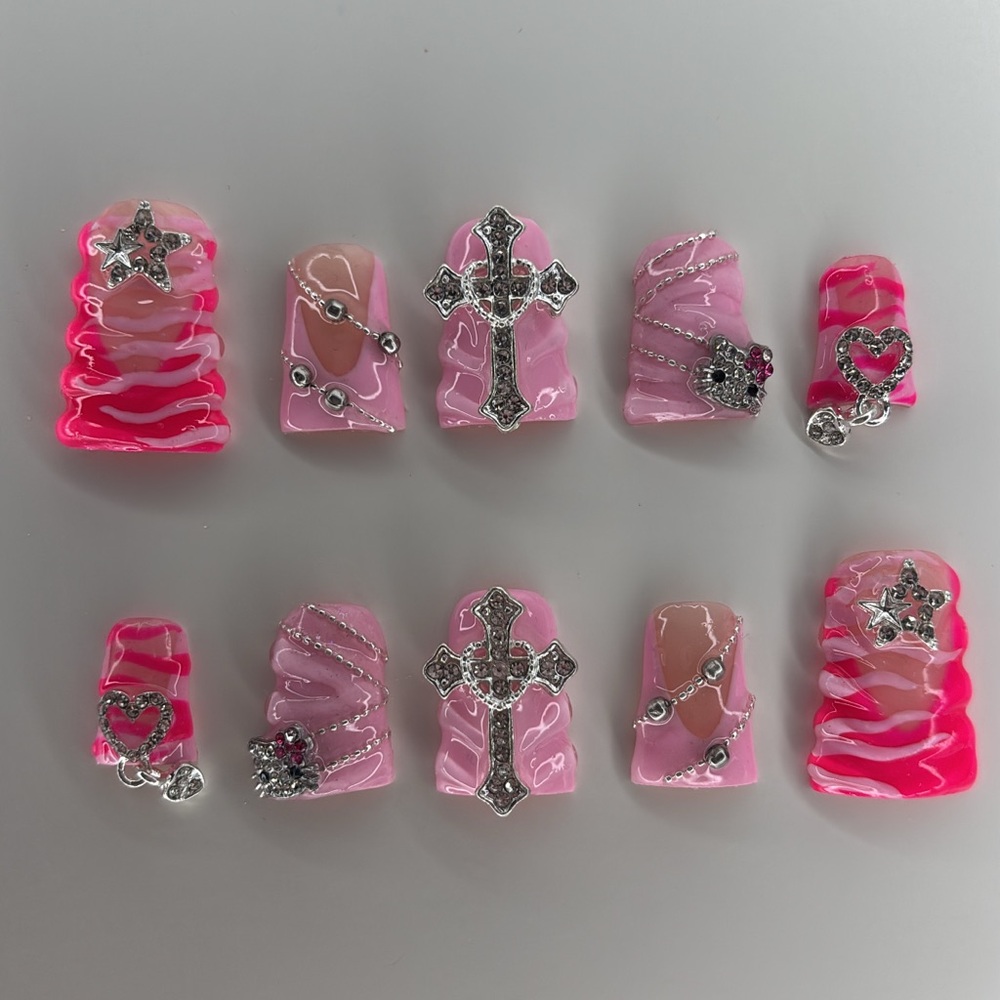 Hello kitty Pink grudge Nail Art Set